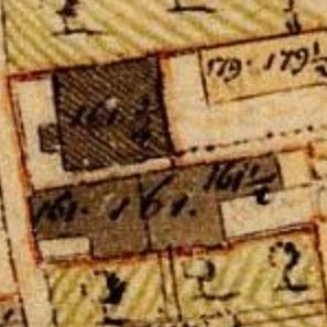 Plan um 1835, Synagoge und Nachbarh&auml;user